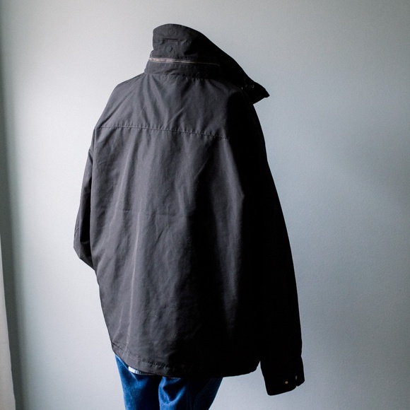 LACOSTE Men's Zip Up Lightweight Jacket - Black - Hidden Hood - XL - Picture 6 of 10